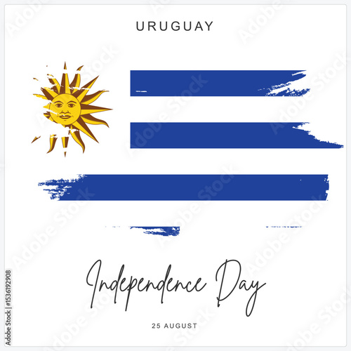 25 August Uruguay independence day social media post banner poster template