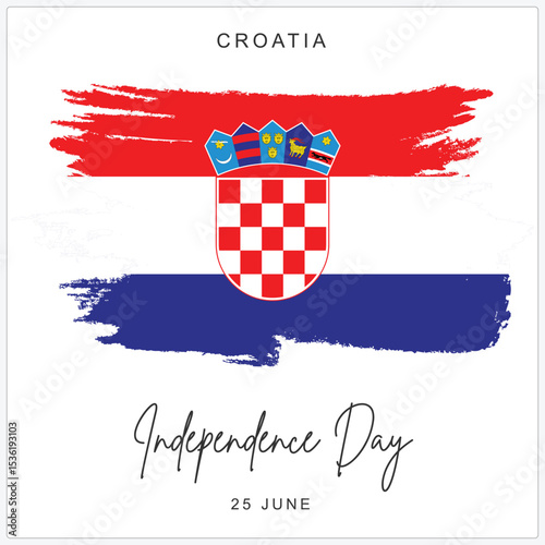25 June Croatia Independence Day social media post banner poster template