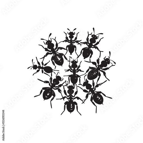 Ant silhouette vector sticker logo illustration