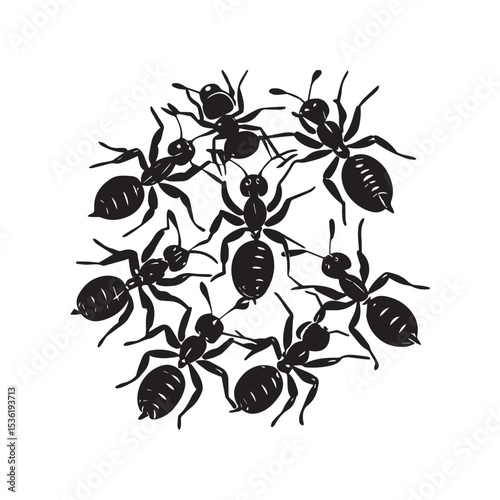 Ant silhouette vector sticker logo illustration