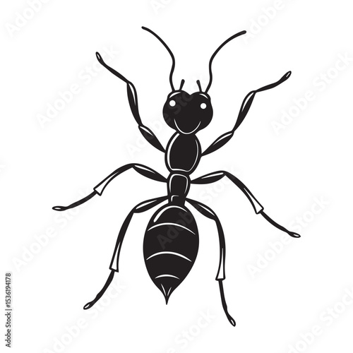 Ant silhouette vector sticker logo illustration