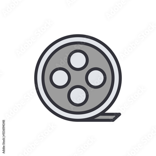 Isolated Reel Of Film Symbolizing Cinematic Creations And Storytelling