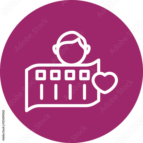 Customer Wishlist Vector Line White Circles Multicolors