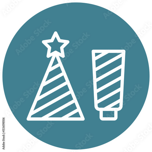 Party Favors Vector Line White Circle Red