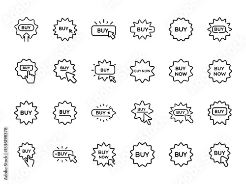 Glowing silhouette of buy-now button icon on white background for e-commerce CTA, retail interfaces, and online shopping