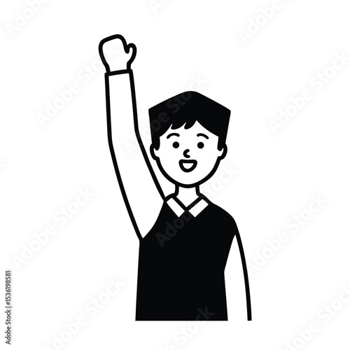 A student raising their hand in class a colorful vector illustration for education learning and classroom designs
