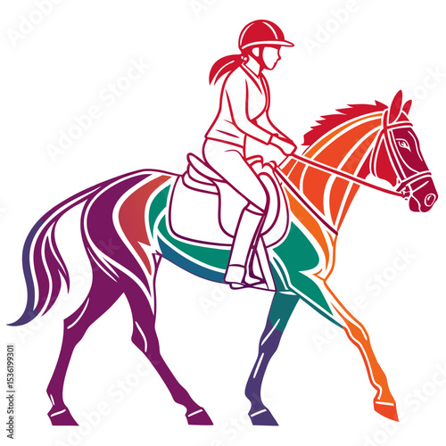 Horse Riding silhouette vector illustration