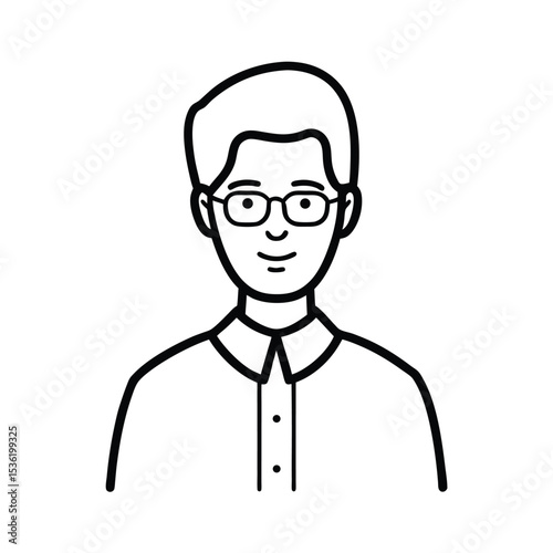 Illustration of a male teacher a detailed vector portrait for educational designs websites and presentations