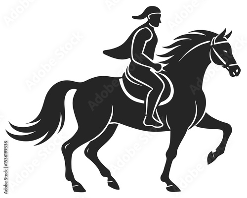 Horse Riding silhouette vector illustration