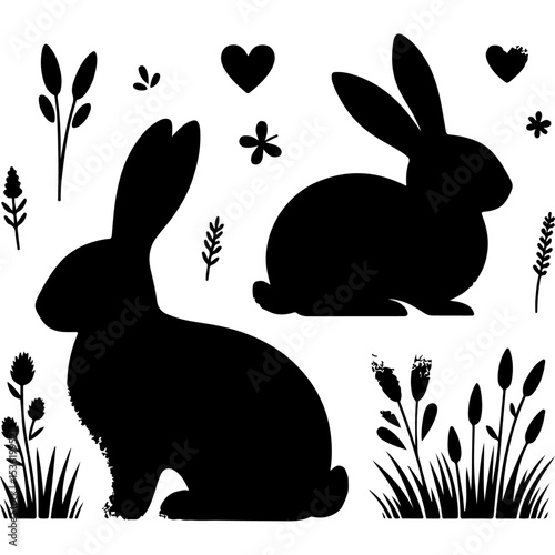 Rabbit silhouette , Rabbit  vector