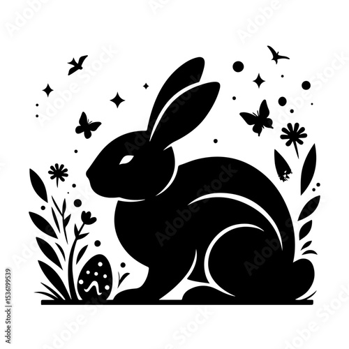 Rabbit silhouette , Rabbit  vector