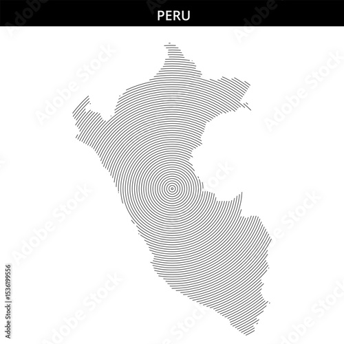 Unique circular design showcasing the outline of Peru