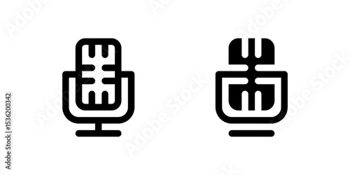 An icon showing the front view of a ribbon microphone, ideal for showcasing classic audio equipment and vintage sound.