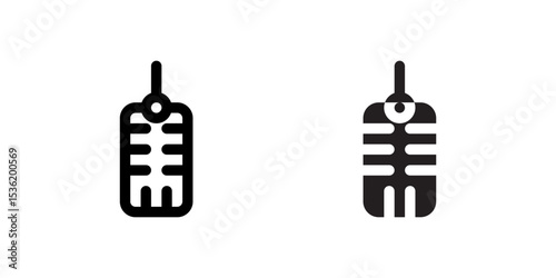 A distinct ribbon microphone icon, great for representing rich sound, traditional recording techniques, and high fidelity audio.