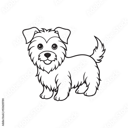 Dog silhouette illustration vector logo sticker