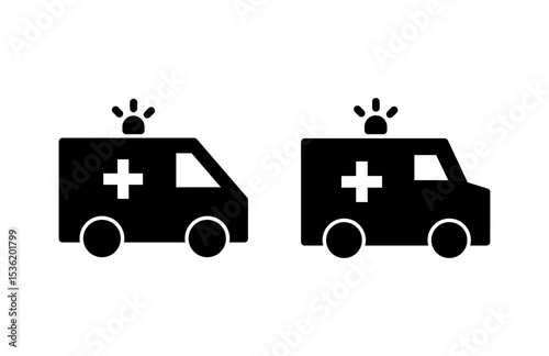 Ambulance icon vector illustration. ambulance truck sign and symbol. ambulance car