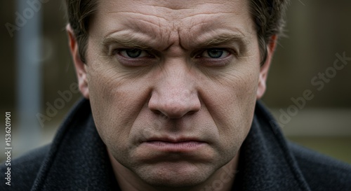 Intense Portrait of an Angry Man