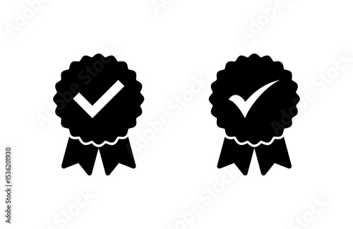 Approved icon vector illustration. Certified Medal Icon. check mark