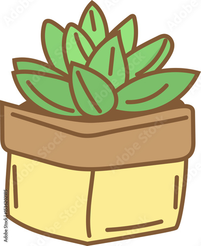 rose vine in hanging pot vector illustration for botanical interior design, hand-drawn projects, or cozy decor