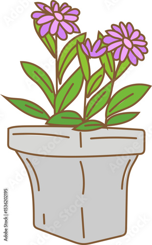 succulent in yellow planter vector illustration for botanical interior design, hand-drawn projects, or cozy decor