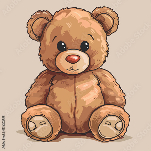 teddy, illustration, cute, animal, happy, character, nature, cartoon, isolated, bear, baby, funny, design, icon, child, vector, smile, grizzly, toy, fun, wild, holiday, love, art, cheerful, mascot, 