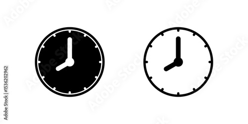 An eight oclock analog clock icon, perfect for indicating time, scheduling, appointments, and daily routines in various designs.