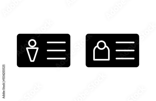 License icon vector illustration. ID card icon. driver license, staff identification card