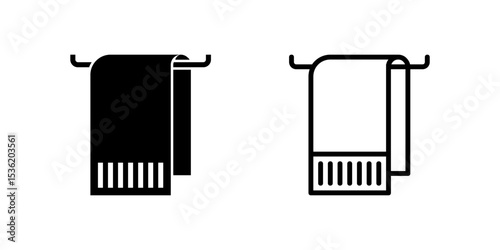 A towel icon, ideal for indicating hotel amenities, bathroom facilities, spa services, and cleanliness.