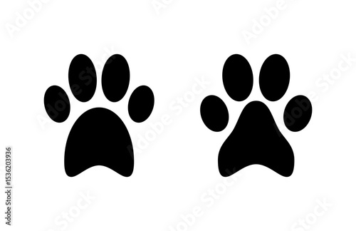 Paw icon vector illustration. paw print sign and symbol. dog or cat paw