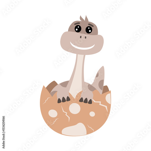 Cute baby dinosaurs clipart. Cute fantasy animal clipart. Hand draw vector illustration in flat style