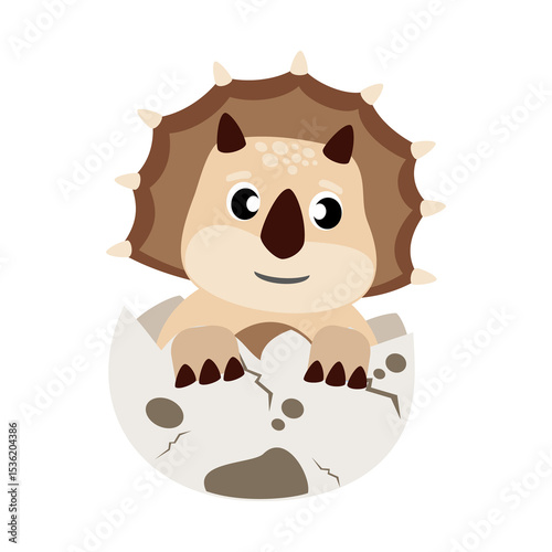 Cute baby dinosaurs clipart. Cute fantasy animal clipart. Hand draw vector illustration in flat style