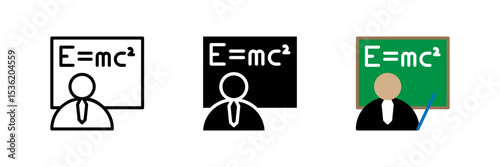A teacher or professor icon, ideal for representing educators, mentors, instruction, and academic professionals.