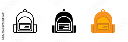 A school backpack icon, ideal for representing students, school supplies, learning, and back to school themes.