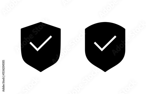 Shield check mark icon vector illustration. Protection approve sign. Insurance icon