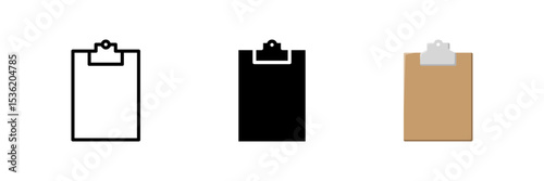 A clipboard icon, ideal for representing notes, tasks, exams, surveys, and administrative aspects of education.
