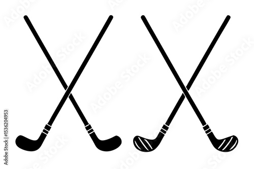 Hockey Sticks silhouette vector illustration