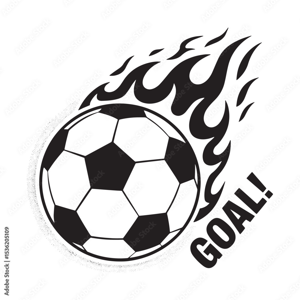 Obraz premium Flaming Soccer Ball Vector – Sports Logo or Icon Design