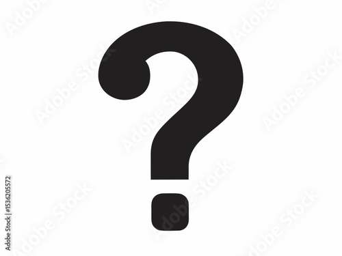 Question mark silhouette, Question mark icon, FAQ questions symbol on a white background.