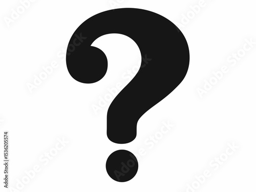 Question mark silhouette, Question mark icon, FAQ questions symbol on a white background.