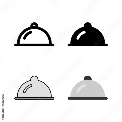 A dish with a cloche food cover icon set, representing fine dining, restaurant service, and elegant meal presentation.