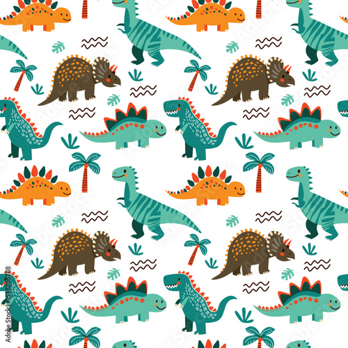 Seamless Dinosaur Pattern Design