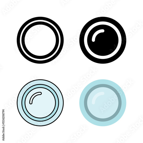 An empty plate or dish icon set, ideal for meal service, dining, restaurant, and food presentation.