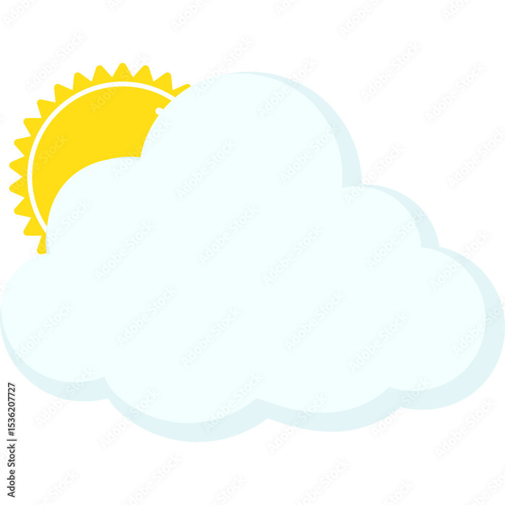 Cloud and Sun Illustration Cloud and Sun Illustration