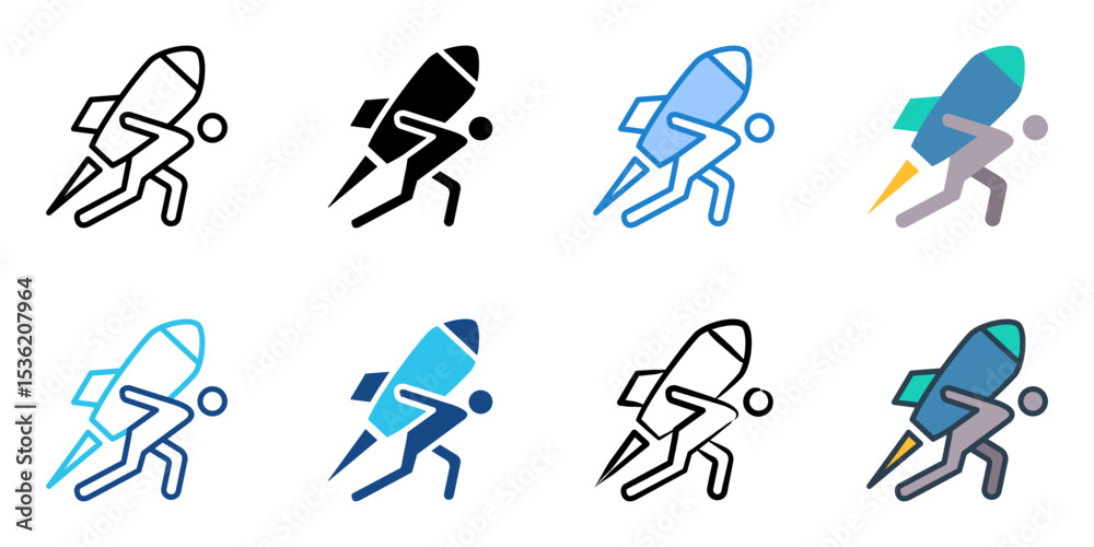 Obraz premium Boost icon set multiple style collection