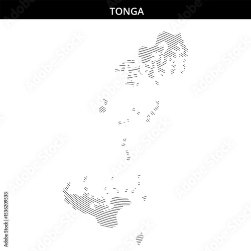 Tonga's geographic outline creatively depicted with unique patterns