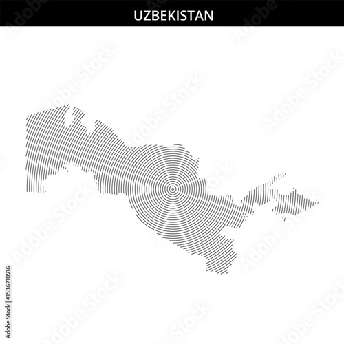 Unique artistic representation of Uzbekistan's geographical outline