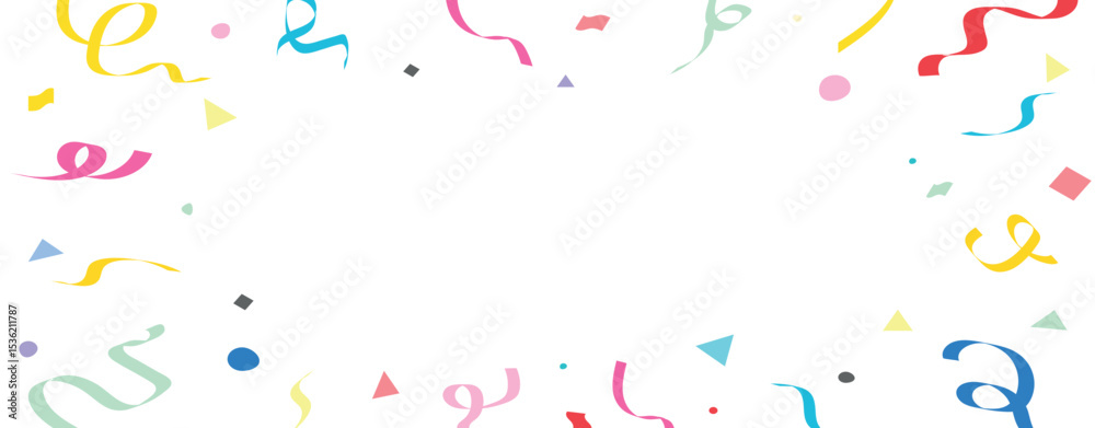 Fototapeta premium カラフルな紙吹雪のフレーム背景