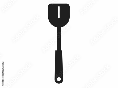 spatula icon, Black silhouette of a kitchen spatula, Spatula silhouette vector illustration