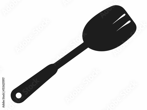 spatula icon, Black silhouette of a kitchen spatula, Spatula silhouette vector illustration