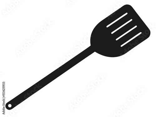 spatula icon, Black silhouette of a kitchen spatula, Spatula silhouette vector illustration
